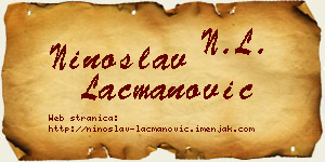Ninoslav Lacmanović vizit kartica